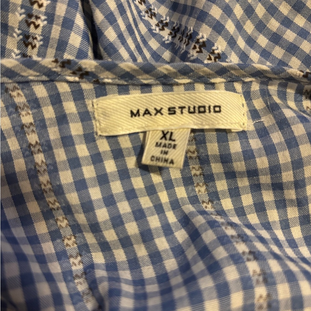Max Studio, Blue, Ruffle, Wrap Dress - Picture 8 of 9